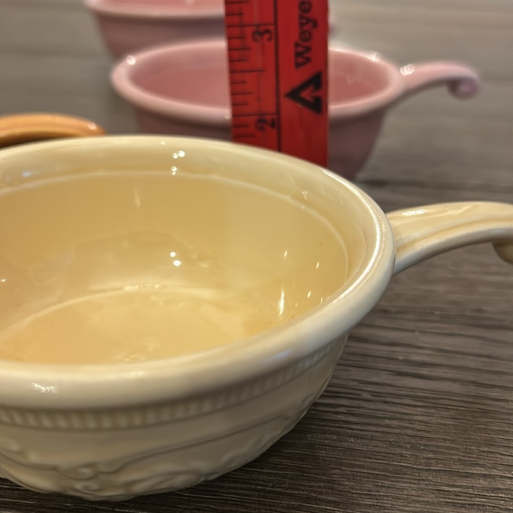 Vintage Set of Colorful Ceramic Soup Bowls oven serve ware handles 5 pieces - Picture 8 of 9